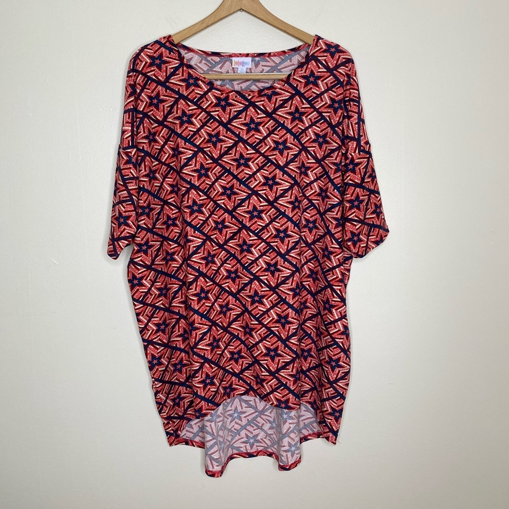 LuLaRoe Patriotic Irma With Red White Blue Stars